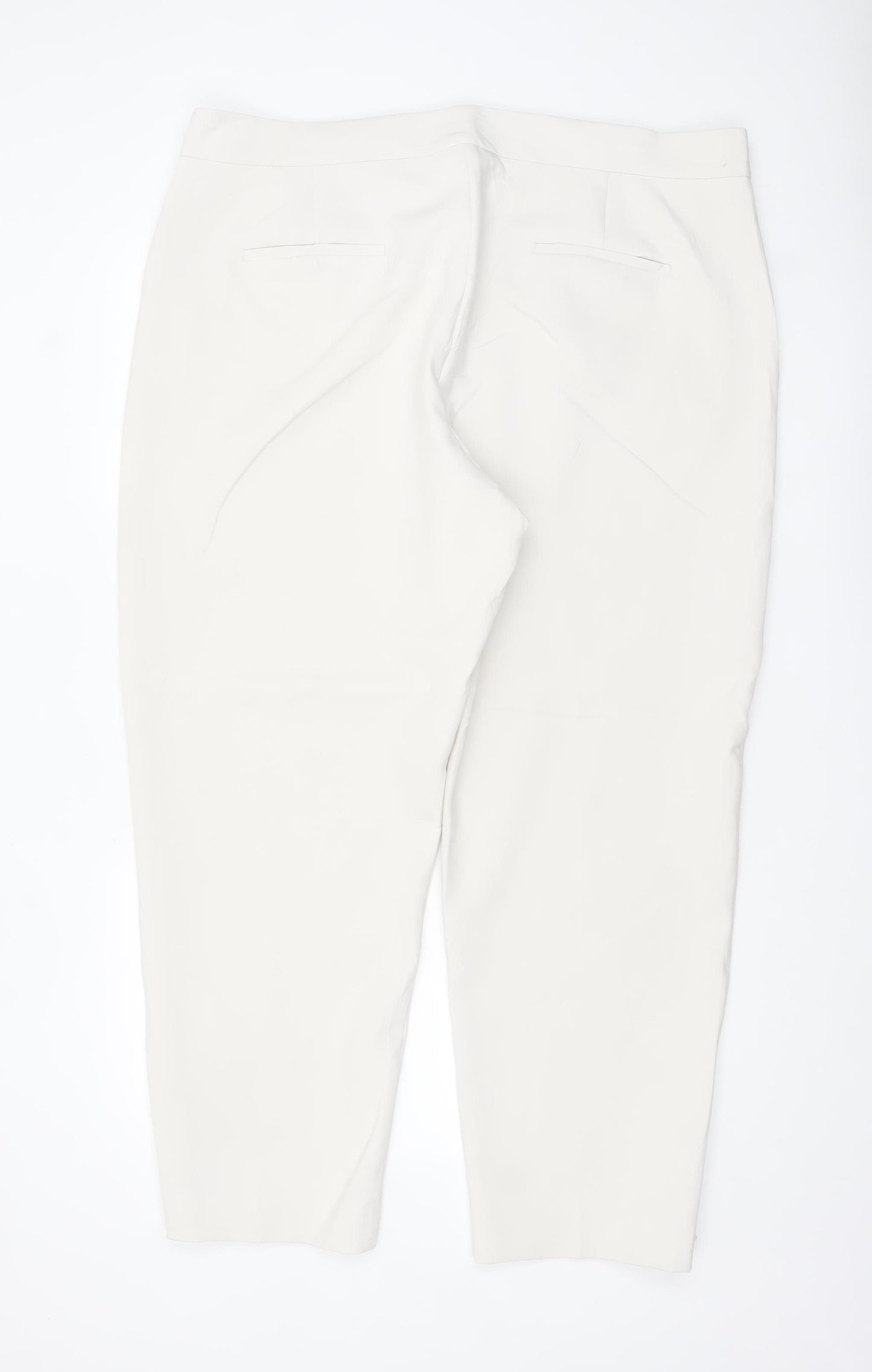 Marks and Spencer Women’s Ivory Regular Fit Stretch Trousers Size 22