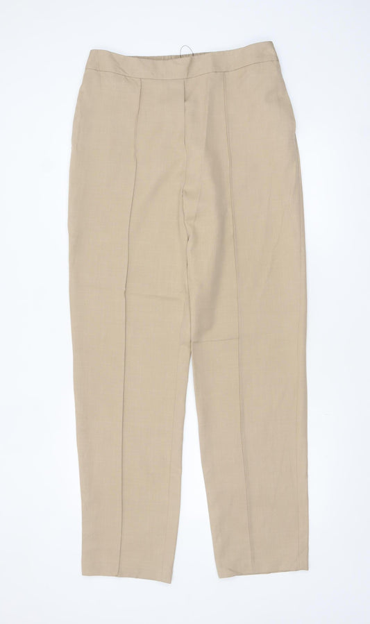 Marks and Spencer Women Beige Size 14 Long Tapered Trousers