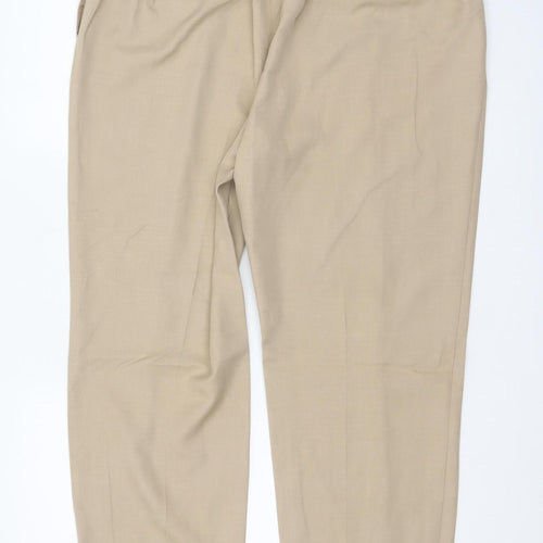 Marks and Spencer Women’s Beige Regular Fit Straight Trousers Size 18
