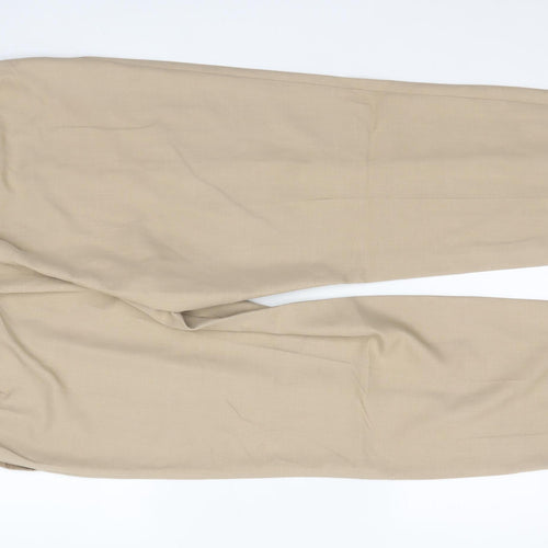 Marks and Spencer Women’s Beige Regular Fit Straight Trousers Size 18