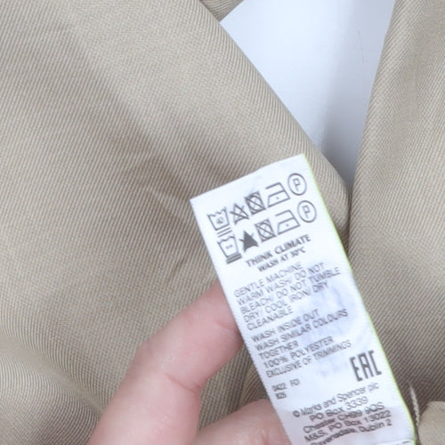 Marks and Spencer Women’s Beige Regular Fit Straight Trousers Size 18