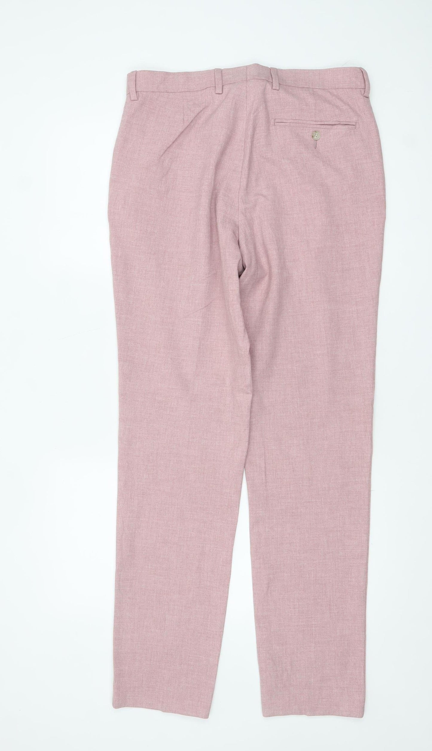 Marks and Spencer Men's Pink Slim Fit Trousers Size 32L
