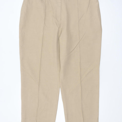 Marks and Spencer Women’s Beige Size 20 Regular Polyester Straight Trousers
