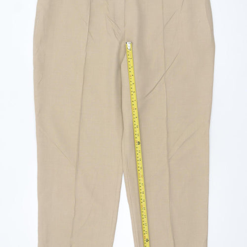 Marks and Spencer Women’s Beige Size 20 Regular Polyester Straight Trousers