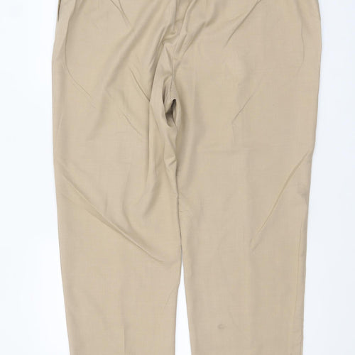 Marks and Spencer Women’s Beige Size 20 Regular Polyester Straight Trousers