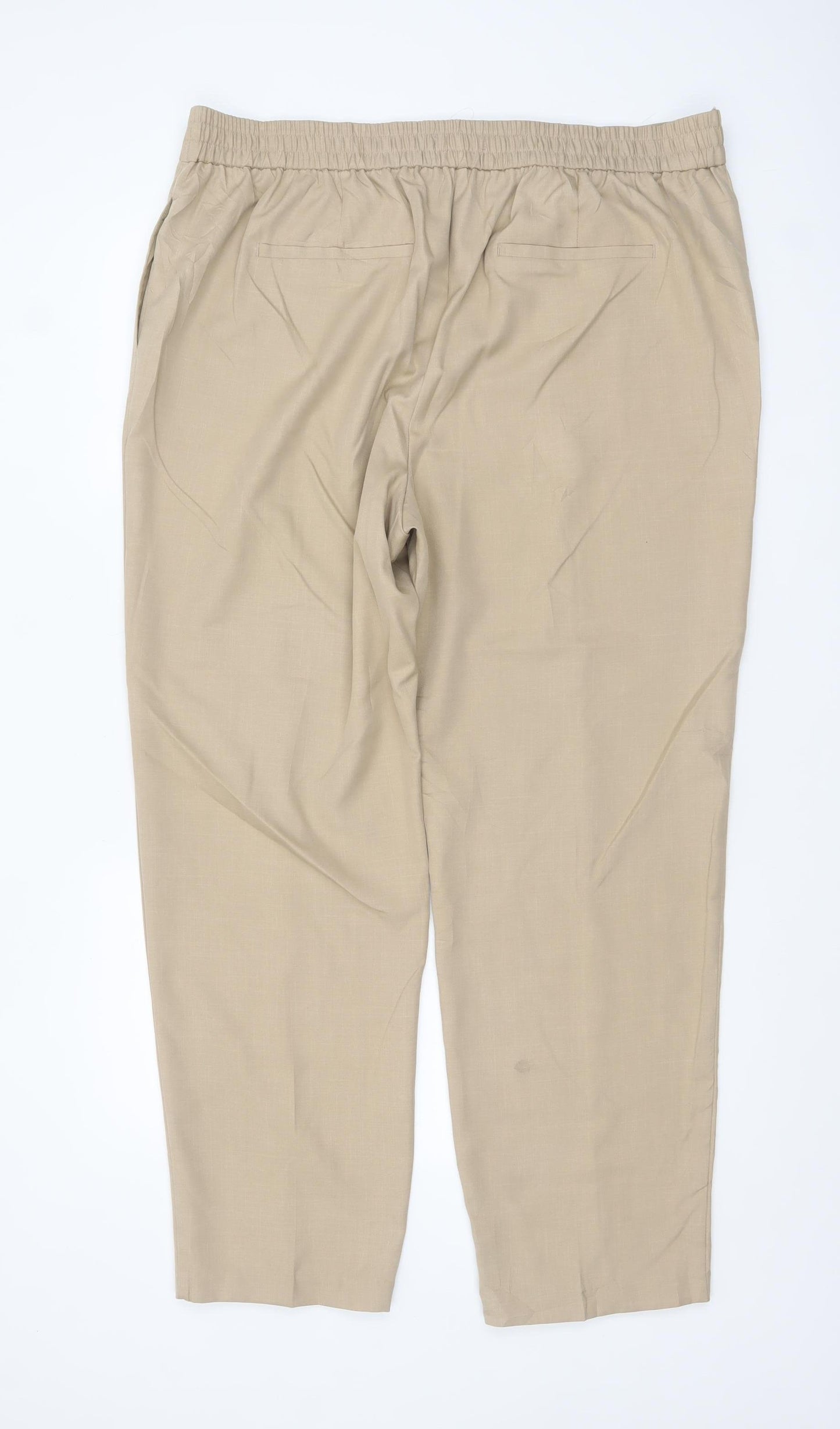 Marks and Spencer Women’s Beige Size 20 Regular Polyester Straight Trousers