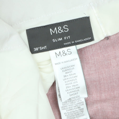 Marks and Spencer Men’s Pink Slim Fit Chino Trousers 38S