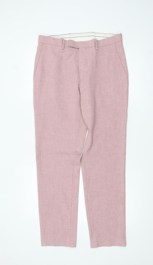 Marks and Spencer Mens Pink Slim Fit Chino Trousers 32R