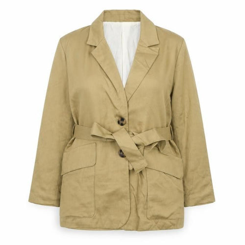Zara Women’s Beige Linen Blend Belted Blazer XS