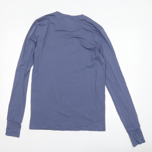 Intense Men Blue Slim Fit Long Sleeve Crew Neck Cotton Top S