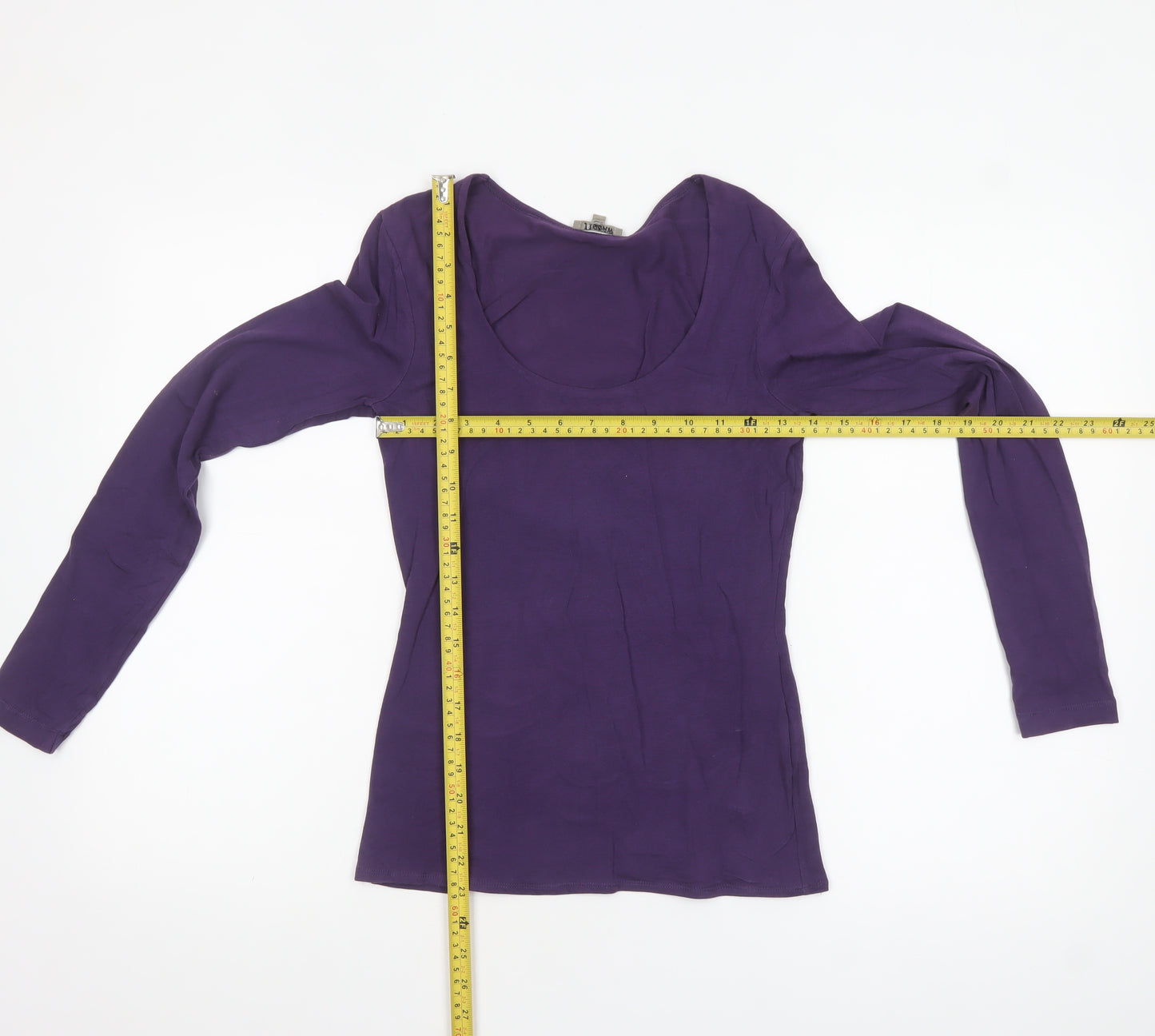 Jigsaw Women’s Purple Long Sleeve Scoop Neck Cotton Blend Top XS