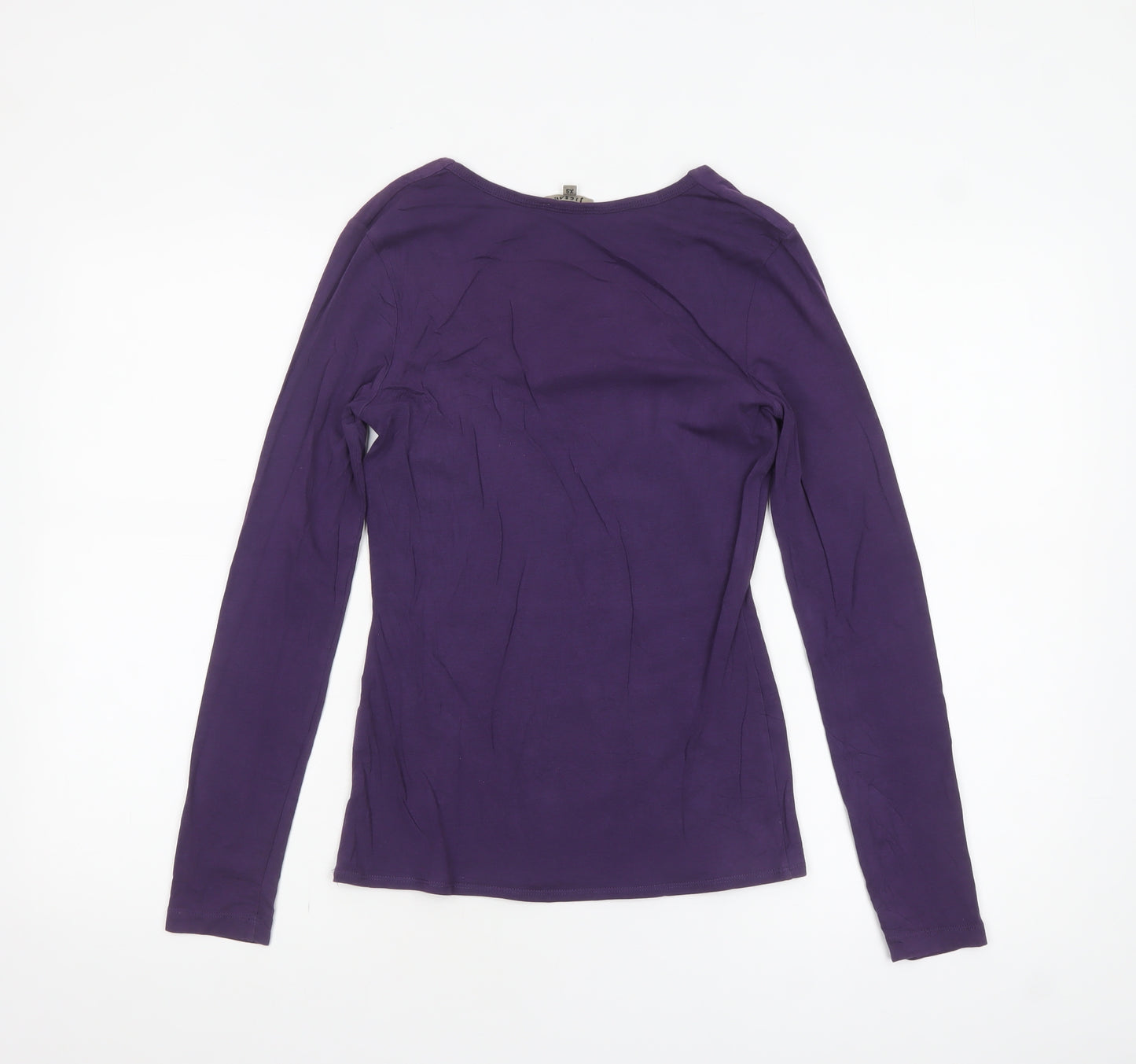 Jigsaw Women’s Purple Long Sleeve Scoop Neck Cotton Blend Top XS
