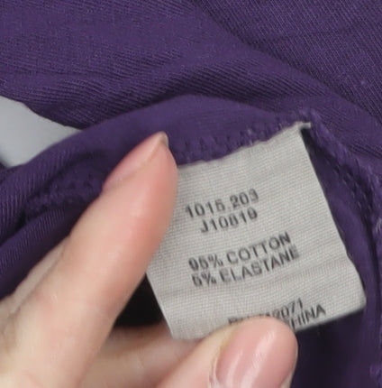 Jigsaw Women’s Purple Long Sleeve Scoop Neck Cotton Blend Top XS