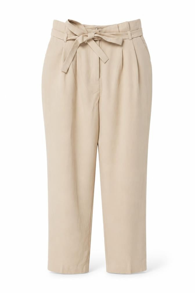 Miss Selfridge Women’s Beige High Waist Paperbag Trousers Size 8