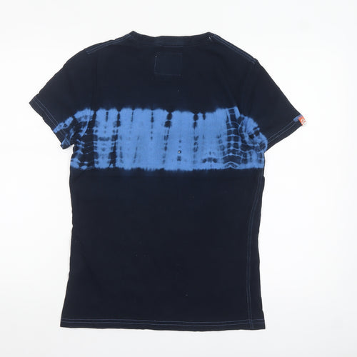 Superdry Men’s Blue Tie-Dye Cotton Crew Neck T-Shirt Small