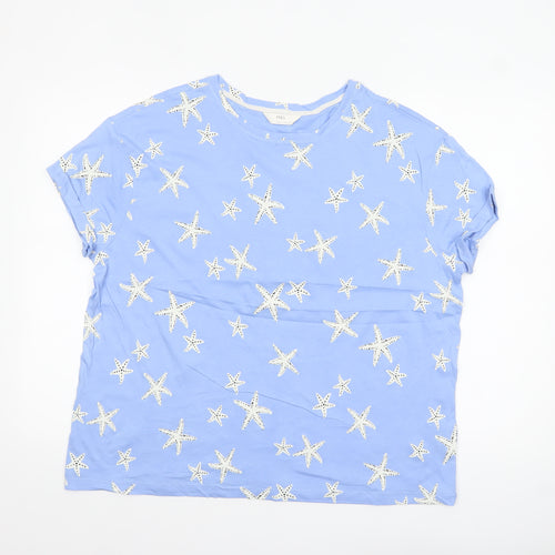 Marks and Spencer Women's Blue Starfish Cotton Nightshirt L