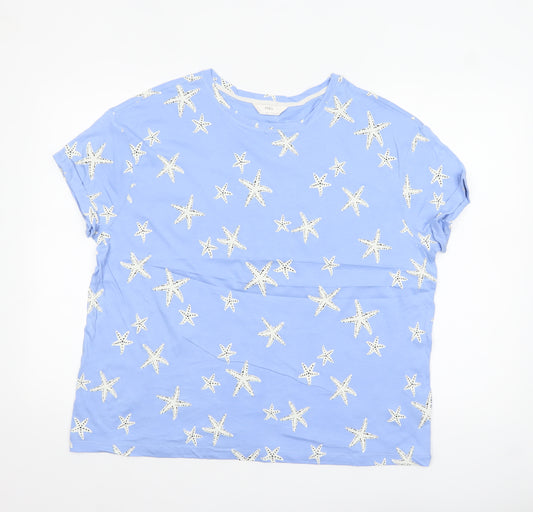 Marks and Spencer Women's Blue Starfish Cotton Nightshirt L