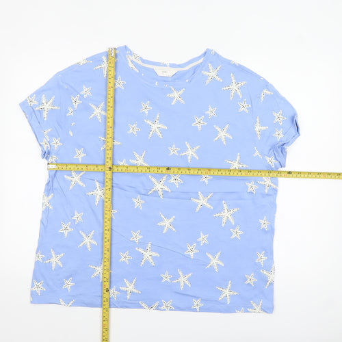 Marks and Spencer Women's Blue Starfish Cotton Nightshirt L