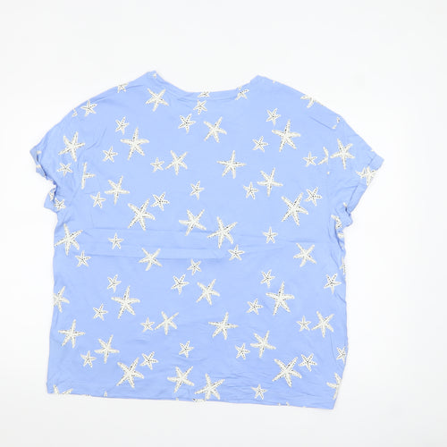 Marks and Spencer Women's Blue Starfish Cotton Nightshirt L