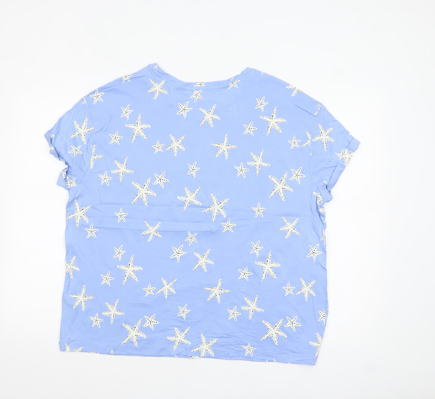 Marks and Spencer Women's Blue Starfish Cotton Nightshirt L