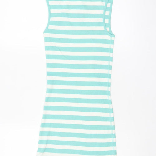 Jack Wills Women's Blue White Striped Slim Fit Cotton Tank Top Size 10
