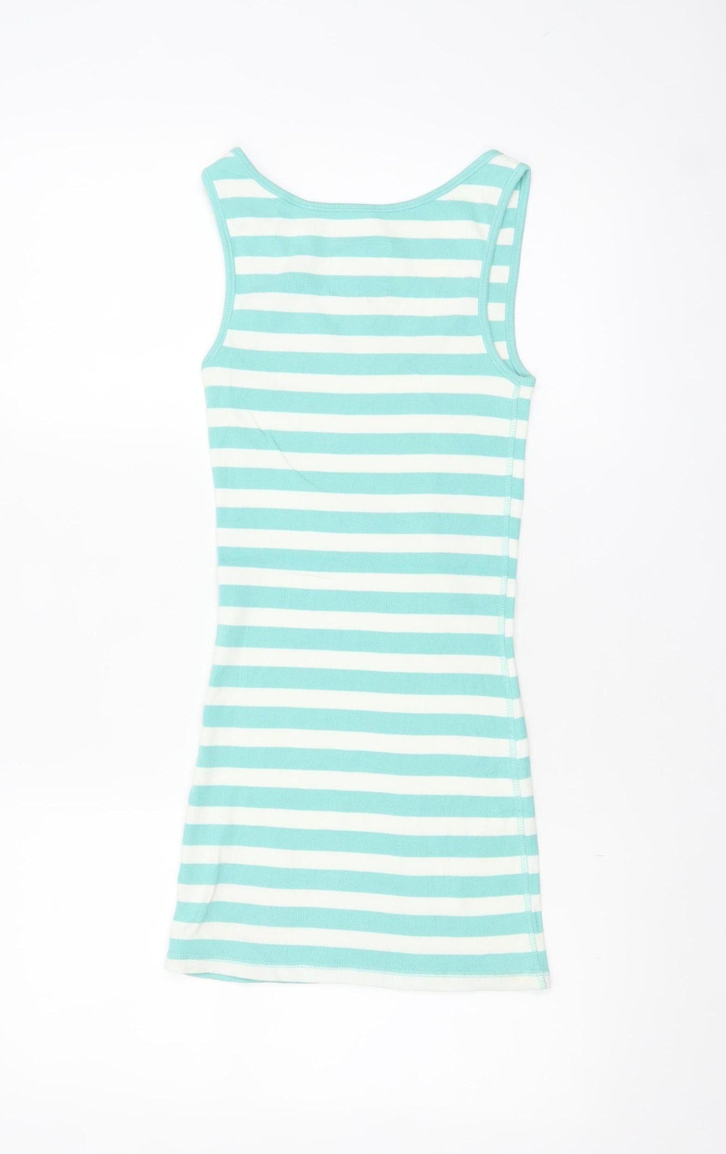 Jack Wills Women's Blue White Striped Slim Fit Cotton Tank Top Size 10