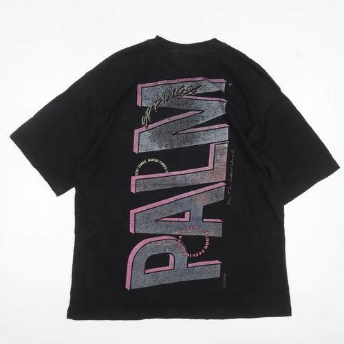 Collusion Men’s Black Palm Springs Graphic T-Shirt Medium