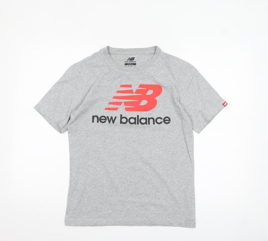 New Balance Men's Grey Short Sleeve Crew Neck Graphic T-Shirt Small