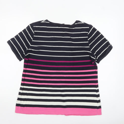 Your Sixth Sense Womens Multicoloured Striped Short Sleeve Cotton T-Shirt Size 20
