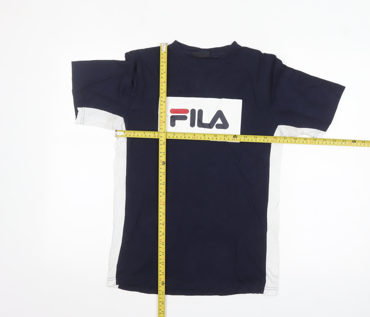FILA Womens Blue Logo Crew Neck Cotton T-Shirt Size 14