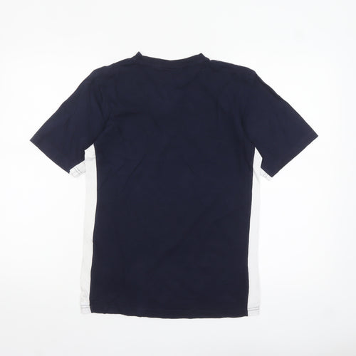 FILA Womens Blue Logo Crew Neck Cotton T-Shirt Size 14