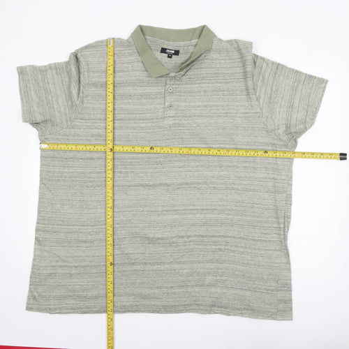 Jacamo Men’s Green 2XL Cotton Striped Polo Shirt
