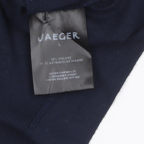 Jaeger Womens Multicoloured 3/4 Sleeve Colourblock Top Size L