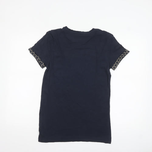New Look Men Blue XS Cotton Crew Neck Short Sleeve T-Shirt