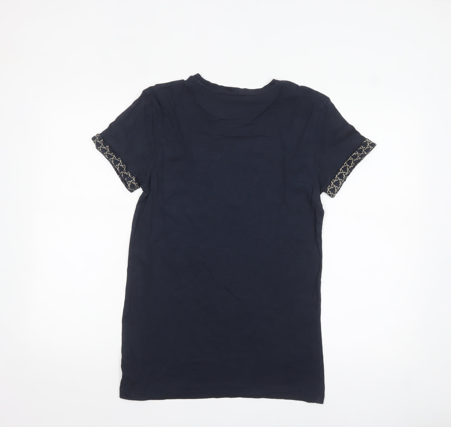 New Look Men Blue XS Cotton Crew Neck Short Sleeve T-Shirt