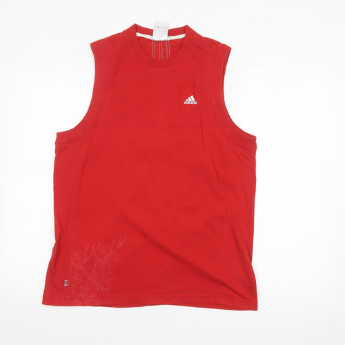 Adidas Men's Red Sleeveless Sports Top Size M Regular Fit