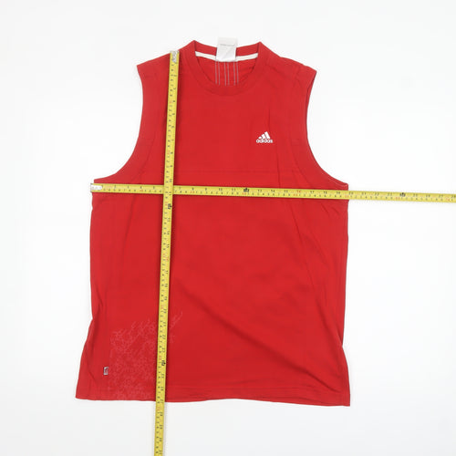Adidas Men's Red Sleeveless Sports Top Size M Regular Fit