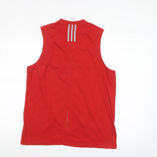 Adidas Men's Red Sleeveless Sports Top Size M Regular Fit