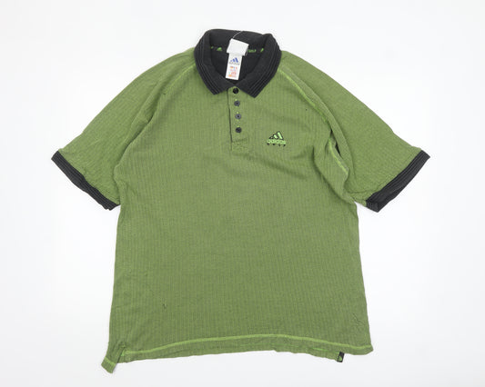 Adidas Men’s Green Golf Polo Shirt Size M Cotton Blend