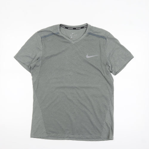 Nike Men's Grey Dri-Fit Running T-Shirt M Athletic Lightweight