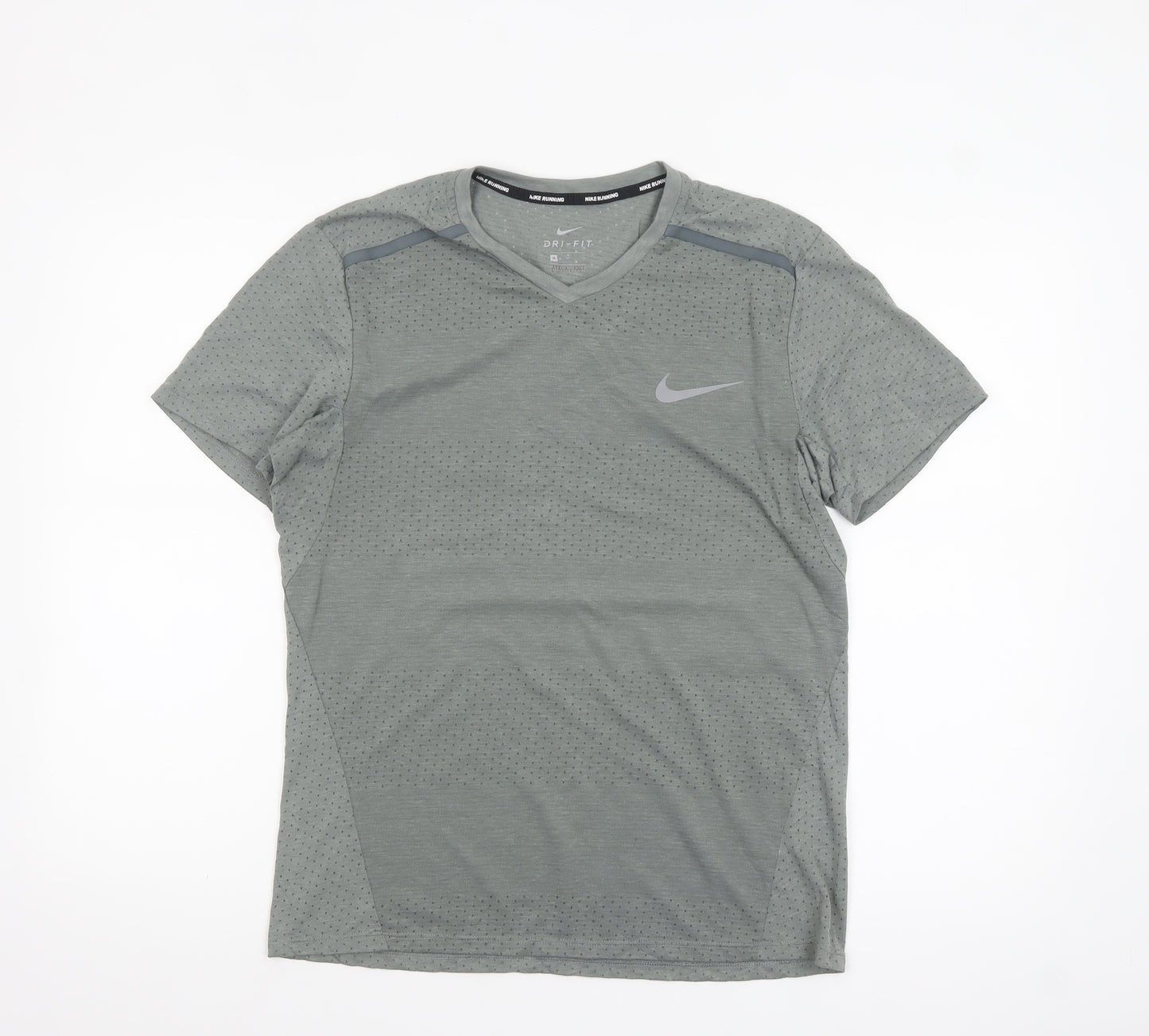 Nike Men's Grey Dri-Fit Running T-Shirt M Athletic Lightweight
