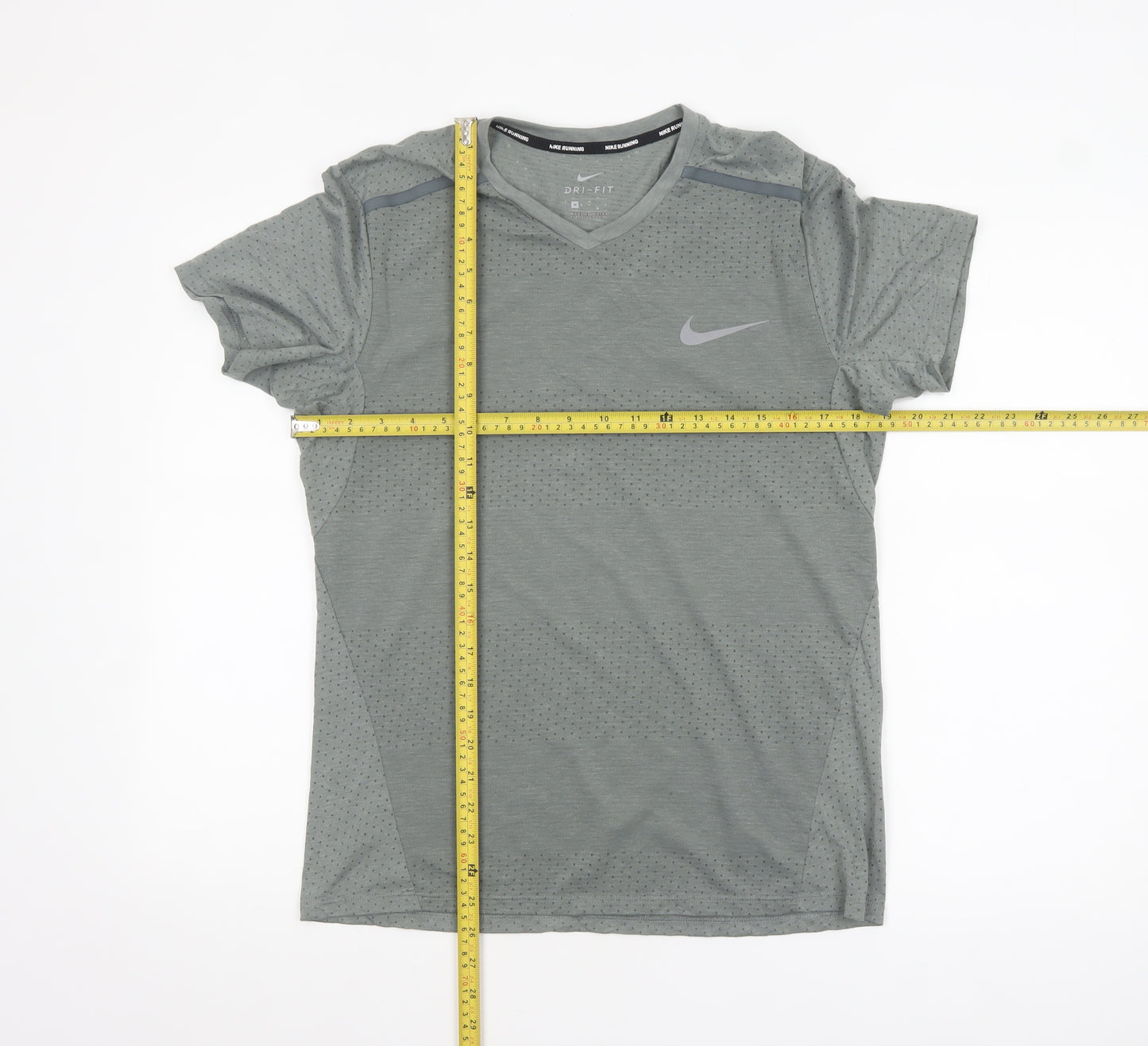 Nike Men's Grey Dri-Fit Running T-Shirt M Athletic Lightweight