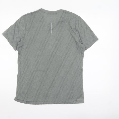 Nike Men's Grey Dri-Fit Running T-Shirt M Athletic Lightweight