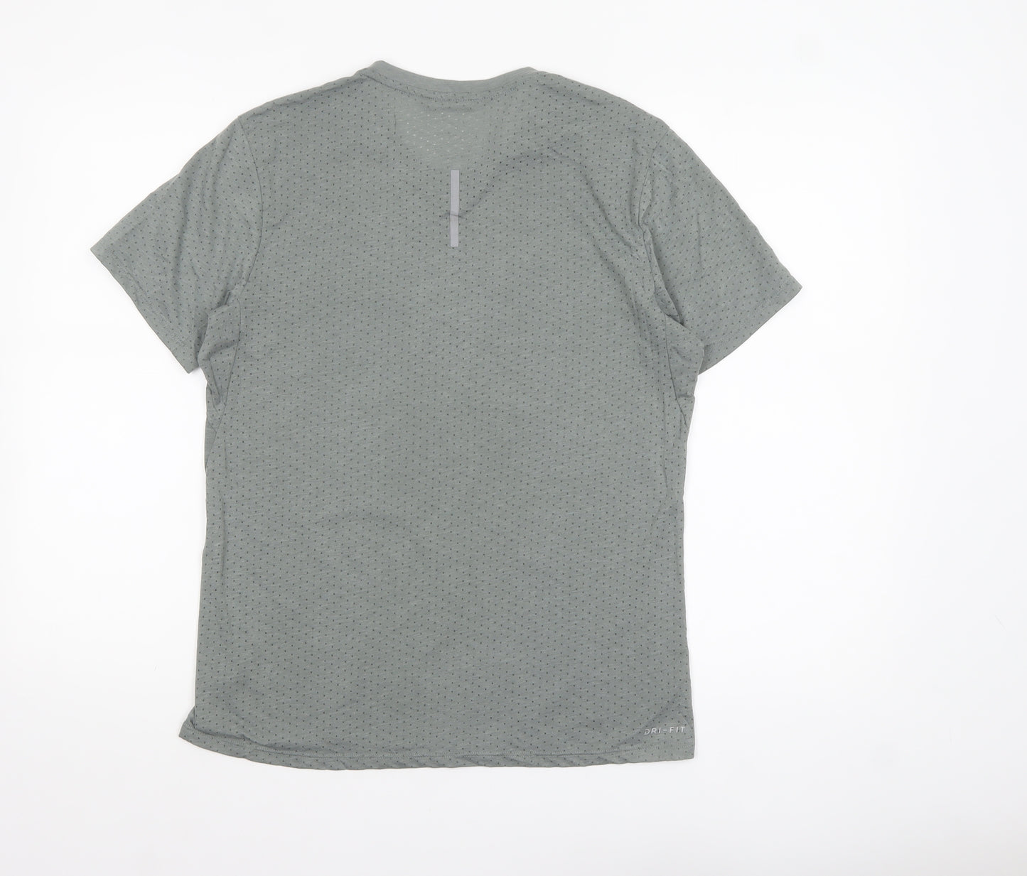 Nike Men's Grey Dri-Fit Running T-Shirt M Athletic Lightweight