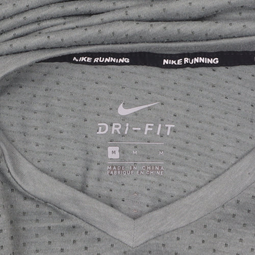 Nike Men's Grey Dri-Fit Running T-Shirt M Athletic Lightweight