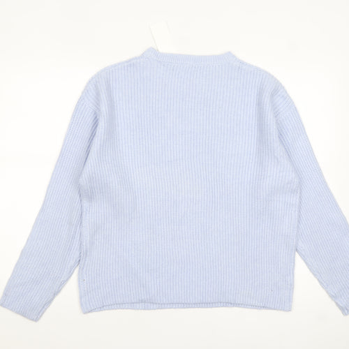 Marks and Spencer Women Blue Knit Long Sleeve Pullover Jumper Size M