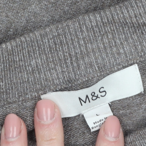 Marks and Spencer Women’s Grey L Crew Neck Knit Pullover Jumper