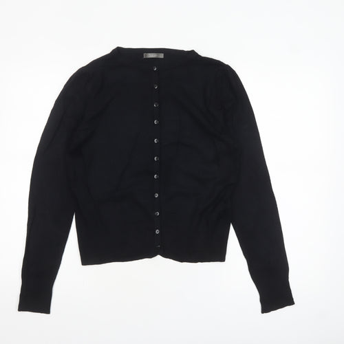 South Women's Black Size 14 Crew Neck Button Cardigan