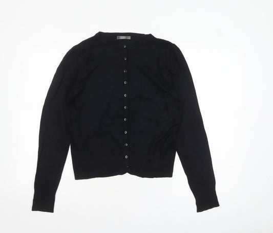 South Women's Black Size 14 Crew Neck Button Cardigan