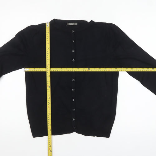 South Women's Black Size 14 Crew Neck Button Cardigan